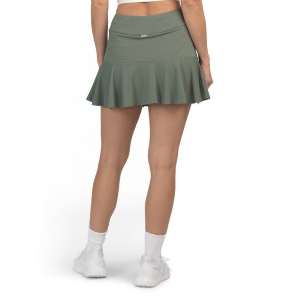CABANA LIFE Olive Green Upf 50 Pique Knit Flounce Skort - Picture 2 of 2